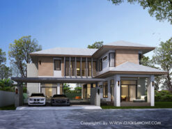 แบบบ้านสองชั้นทรงโมเดิร์น