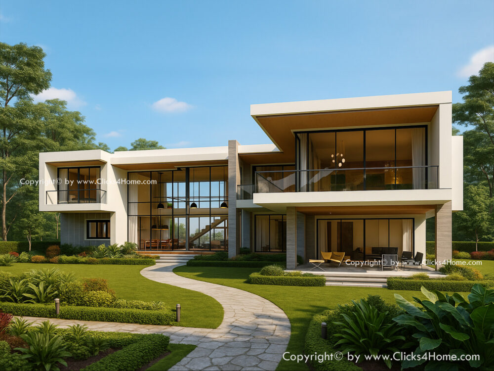 แบบบ้านสองชั้นทรงโมเดิร์น
